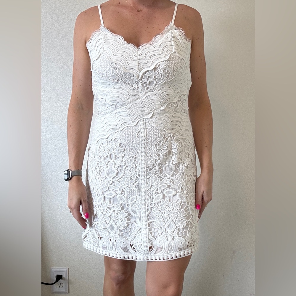 Elegant White Lace Dress